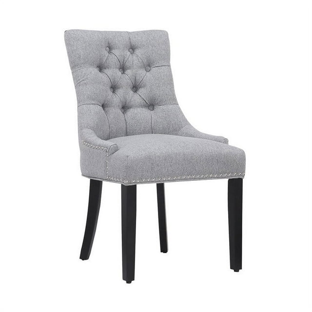 Costaelm Modern Upholstered Wingback Dining Chair, Gray (Set of 1)