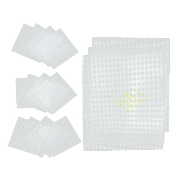 20Pcs Square Rectangle Plastic Canvas Sheets for Embroidery Cross Stitch
