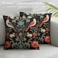 thumbnail image 3 of COMIO Chinoiserie Floral Bird Colorful Pillow Covers Orange Sage Green Pimpernel Flower Throw Pillow Cases Vintage Art Pillow Covers Modern Home Decor for Couch Patio Sofa Porch, 3 of 5