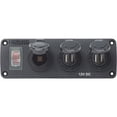 thumbnail image 3 of Blue Sea Systems 4365-BSS Water-Resistant Accessory Panel - 15A Circuit Breaker, 12V Socket, 2x 2.1A Dual USB Chargers, 3 of 3