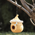 thumbnail image 4 of Honeycomb Beehive Birdhouse with Sunflower & Bee Accents, Hanging Birdhouse for Outside, Resin Birdhouses for Bluebird Sparrow Finch Cardinals Garden, Patio, Yard, 4 of 6