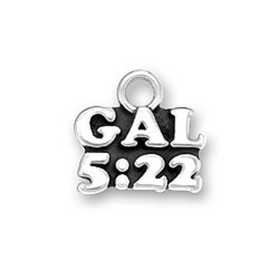 Sterling Silver 24" .8mm Box Chain GALATIANS 5:22 Bible Scripture Verse Pendant Necklace