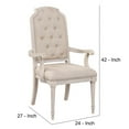thumbnail image 5 of Arm Chair with Padded Seat and Button Tufts Set of 2 Beige - Saltoro Sherpi, 5 of 6