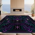 thumbnail image 2 of Design&I 8'x10' Ultra Soft Area Rug, Purple Teal Mystical Motifs Celestial Accents Elegant Symmetrical Design Star Fluffy Washable Non Shedding for Bedroom Living Room Under Sectional, 2 of 3