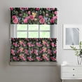 thumbnail image 2 of Pioneer Kitchen Curtains and Valance Set 24 Inch Tier Pioneer Colorful Floral Curtains Small Drapes for Cafe Living Room Bathroom Farmhouse 3 Pieces Set Rod Pocket, 2 of 6