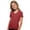 Brick Red, variant on T-Shirts For Boys Solid Color V-Neck Blouses Summer Outings Tops Shirts For Teen Kids Tees