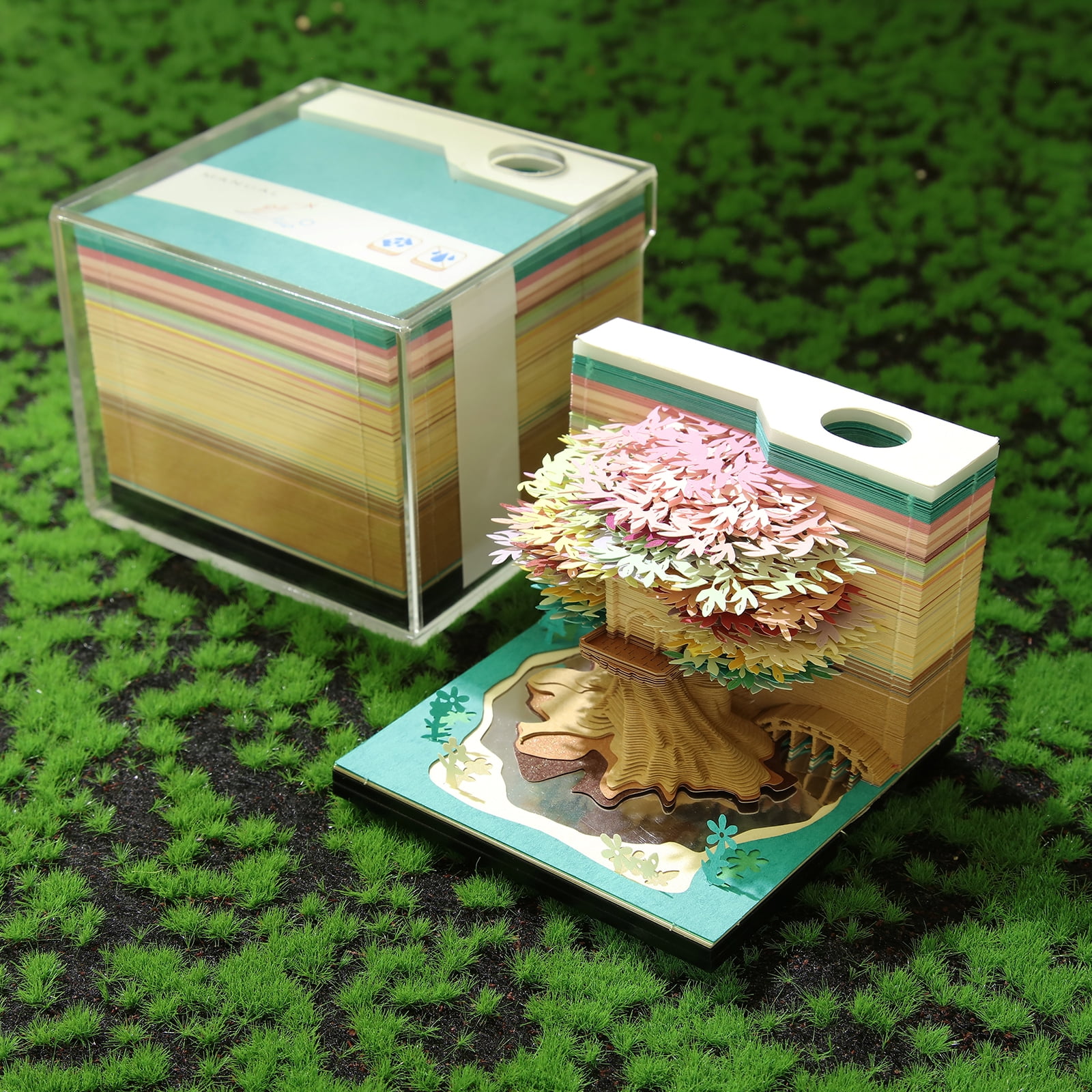 Threns 3D Notepad Creative Tree House 3D Memo Pad with Light 2025 Weekly Calendar Notepad for Office Gift