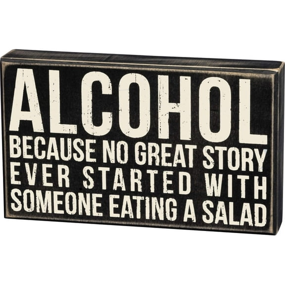 Primitives by Kathy Classic Box Sign, 10 x 6-Inches, Alcohol