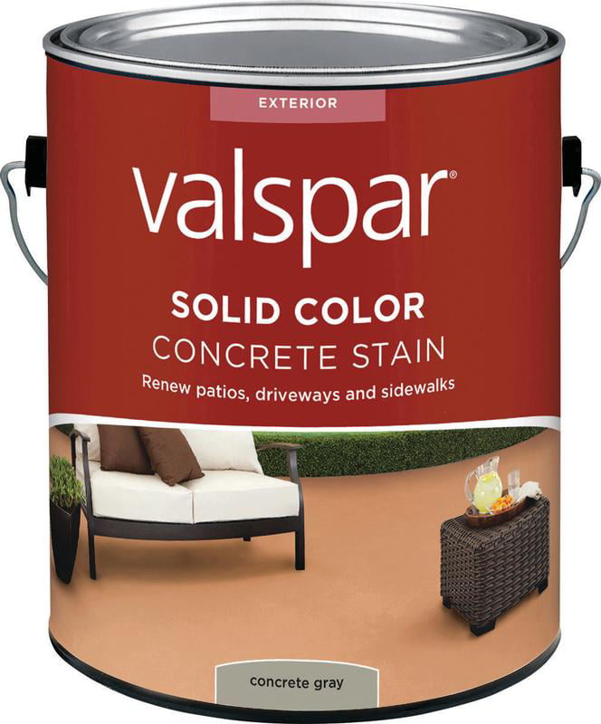 Valspar 1082320 Solid Color Concrete Stain, Concrete Gray, Low-Gloss, 1