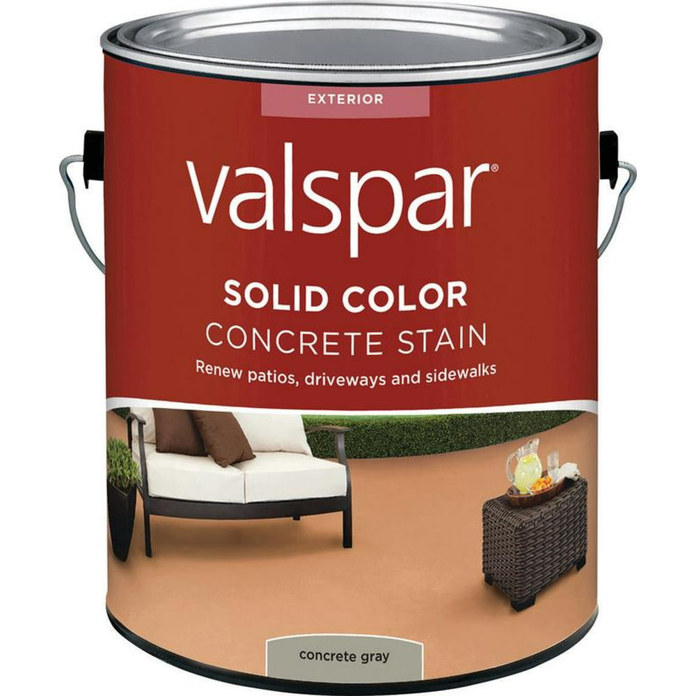 Valspar 1082320 Solid Color Concrete Stain, Concrete Gray, LowGloss, 1