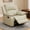 Beige|Leather, variant on Aukfa Faux Leather Manual Recliner Chair Single Sofa Armchair for Living Room, Bedroom, Red