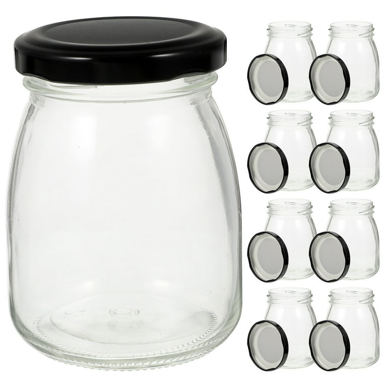 10pcs Sealed Glass Jars Clear Yogurt Jars with Lids Glass Pudding Jars  Yogurt Jars