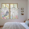 thumbnail image 3 of Easter Tier Curtains 54 Inch Length, Spring Rabbit Eggs Flowers Leaves Grey Plaid Cafe Short Curtains for Bathroom Over Sink, Small Kitchen Curtain Light Filtering Tiered Drapes 2 Panels 27.5"Wx54"L, 3 of 8