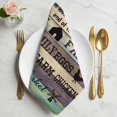 thumbnail image 2 of Retro Farm Animals Cloth Napkins, Country Cow Pig Chicken Turquoise Wood Washable and Reusable Dinner Napkins Set of 6, Table Napkin for Kitchen Party Birthday Wedding Hotel Housewarming 20"x20", 2 of 9