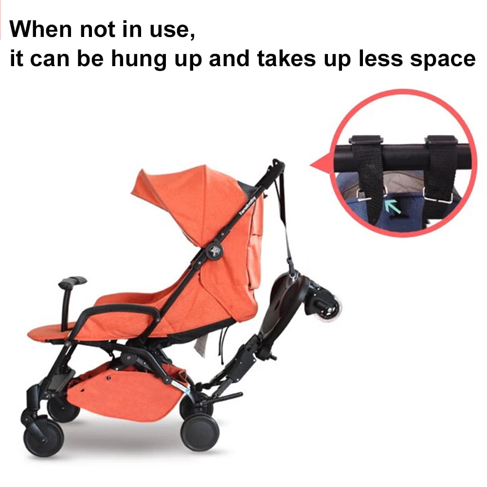 golytefs Universal Stroller Board Adapter 2-in-1 Non-Slip Adjustable Step Stand Ride-On Pedal Attachment with Detachable Seat Light-up Wheels Up to 55.11lbs