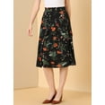 thumbnail image 6 of INSPIRE CHIC Women's High Waisted Split Hem A-Line Floral Skirts, 6 of 7