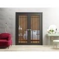 thumbnail image 3 of Solid French Double Doors 60 x 80 inches | Lucia 2266 Matte Black Clear Glass | Wood Solid Panel Frame Trims | Closet Bedroom Sturdy Doors, 3 of 6