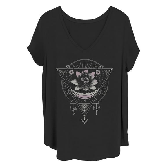 Women's Peaceful Warrior Lotus Flower Graphic T-Shirt