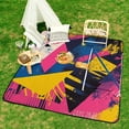 thumbnail image 6 of Color Wave Point Geometry Picnic Blanket Waterproof Outdoor Beach Blanket Hand-held Pad Suitable for Travel, Camping, Beach, Family Gatherings, 6 of 7