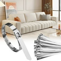 100PCS 8 Inch Metal Cable Zip Ties - 304 stainless steel Heavy Duty Self-locking Cable Wire Tie Wrap for Fence Exhaust Wrapping Car Outdoor Canopy Automotive