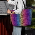 thumbnail image 4 of Wukai Leopard Neon Rainbow Gradient Print Zipper Bag,large Beach Tote Bag,Waterproof Sandproof Bag,Grocery and Picnic Tote Travel Bag, 4 of 5