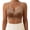 Khaki, variant on 1PC Bra Trendy Ribbed Knit Bra for Women Soft Cup Wireless Bralette with Side Support Casual Everyday Underwear in Multiple Colors Black L