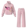 thumbnail image 7 of Renewold Bad Fast Nails Print Sweatsuits for Women Set, Sweet Casual Style 2 Piece Outfits Sweatshirts and Wide Leg Pants Tracksuit Sets Womens Comfiest Airport Outfits, Pink, L, 7 of 7