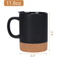 thumbnail image 4 of Lyeasw Coffee Mug with Lid and Cork Bottom, 11.8oz Ceramic Mugs Set of 4 for Tea Coffee Latte, Black, 4 of 6