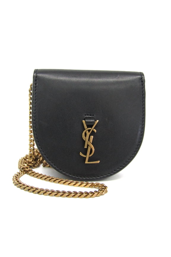 Pre-Owned Saint Laurent Cassandra Logo Chain Shoulder Coin Purse Women's Leather Coin... (Good)