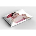 thumbnail image 2 of Ambesonne Pin up Girl Pillow Sham, Halter-Neck Bikini Lady, 26" X 20", Multicolor, 2 of 2