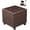 Brown With Wheels, variant on 18" Square Storage Ottoman with Wheels, Faux Leather Tufted Footstool, Rolling Foot Rest Bench for Living Room, Bedroom, Black
