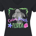 thumbnail image 4 of Inktastic Cocoa Beach Florida Cute Swimming Manatee Women's V-Neck T-Shirt, 4 of 5