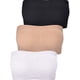thumbnail image 3 of Sujetador bandeau para mujer, 3 piezas, acolchado, sin tirantes, suave, sin costuras, con parte superior de tubo, varios tamaños (color negro, blanco y nude)., 3 of 5