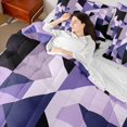 thumbnail image 4 of Manfei Chic Abstract Stripes Bedding Comforter Set 7 Pieces for Adult, Purple Rectangle Geometric Full Bedding Set, Retro Artwork Reversible Fitted Sheet Flat Sheet, Super Cozy Room Decor, 4 of 7