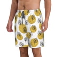 thumbnail image 2 of Cauagu Gold Dots and Leaves Print Men's Swim Trunks,Hawaiian Bathing Suit Swimsuits Beach Shorts with Pockets for Men Quick Dry Swimming Board Shorts-3X-Large, 2 of 6