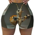 thumbnail image 2 of Lsque Surreal Weightlifting Snail Pattern High Waisted Biker Shorts for Women-Tummy Control Fitness Athletic Workout Running Yoga Gym Shorts,Moisture-Wicking-X-Large, 2 of 9