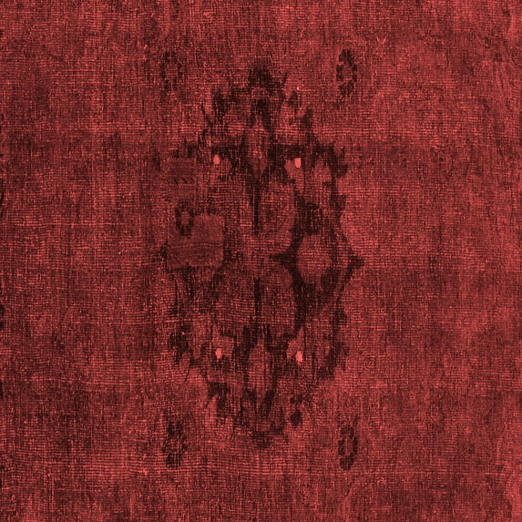 Ahgly Company Indoor Square Abstract Red Modern Area Rugs, 5' Square