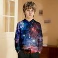 thumbnail image 5 of ZXLBBD Boys Galaxy Print Pullover Hoodie Long Sleeve Sweatshirt with Pocket for Kids Youth Streetwear Versatile Trendy Casual Dailywear, 5 of 7