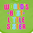 thumbnail image 4 of Inktastic Worlds Best Little Sister Girls Baby Bib, 4 of 4