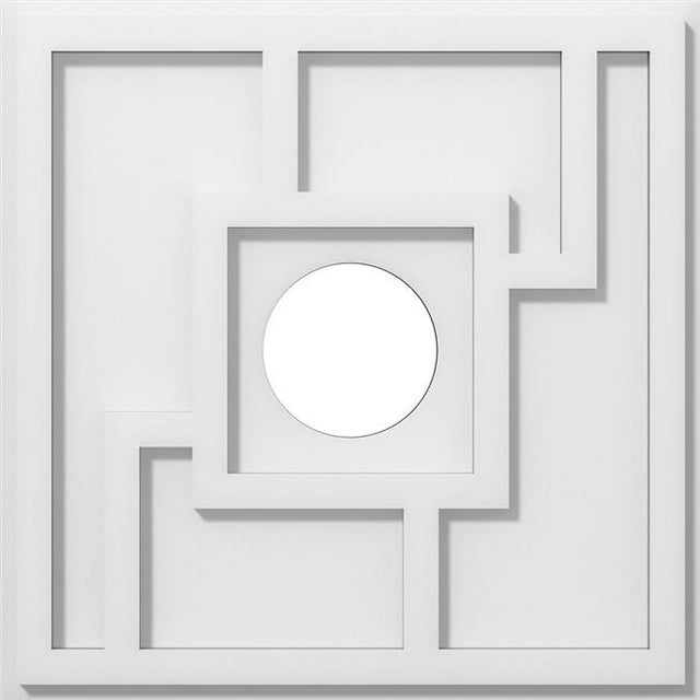 Ekena Millwork CMP16KX-04000 16 Pouces OD x 4 Pouces ID Carré Knox Architectural Grade Médaillon de Plafond Contemporain PVC