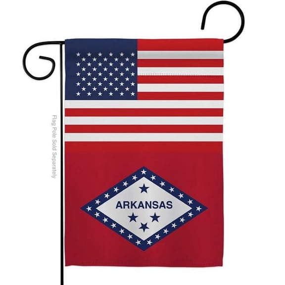 Americana Home & Garden G142754-BO 13 x 18.5 in. USA Arkansas American State Vertical Garden Flag with Double-Sided House Decoration Banner Yard Gift