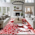 thumbnail image 4 of Red Valentine's Day Large Area Rugs for Bedroom Living Room, Soft Non Slip Carpet Bedside Rug, Love Heart Roses Gnomes Romantic Rectangular Floor Cover Kitchen Accent Rug 5'x8' for Dining Room/Office, 4 of 9