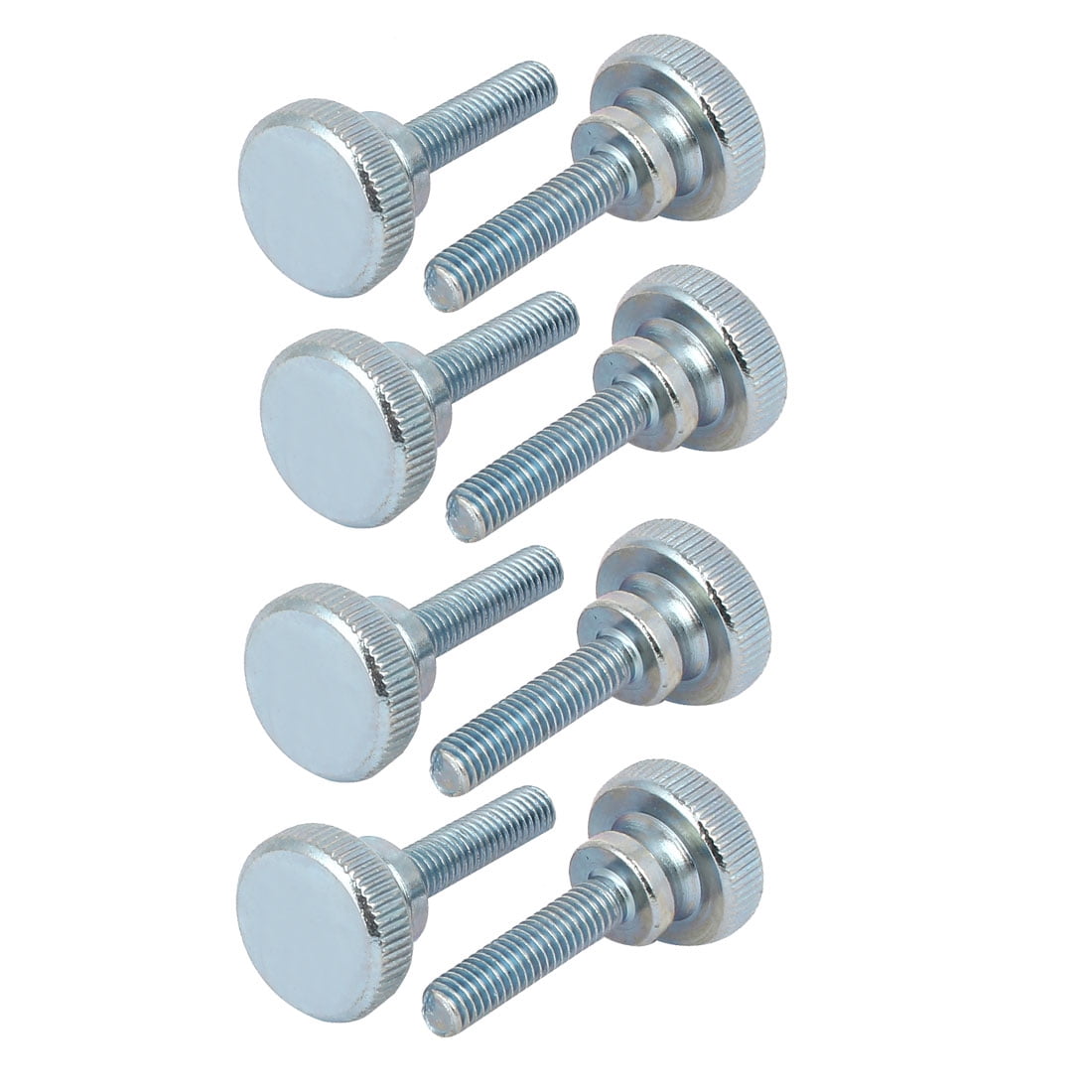 Unique BargainsM6x25mm Flat Knurled Head Fully Threaded Thumb Screws