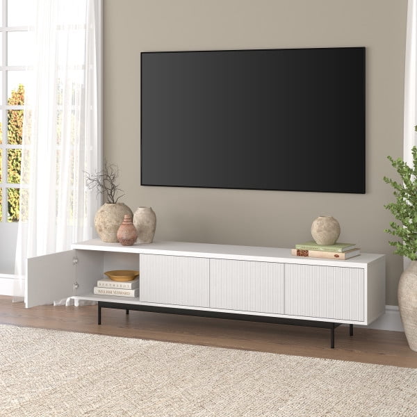 Whitman Rectangular TV Stand for TV's up to 85" in White