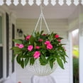thumbnail image 2 of Panacea 8082696 14 in. Dia. x 9 in. Resin Wicker Hanging Basket, White, 2 of 2