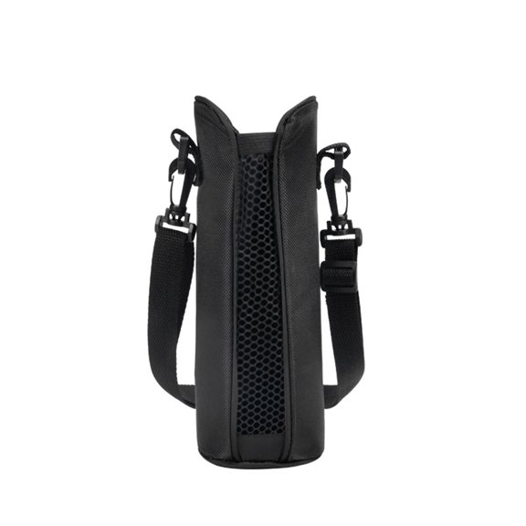 Gymnture Oxford Bottle Cover with Adjustable Strap, Thermal Insulation Tumbler Carrier Sleeve for Travel, Office, Camping - Black