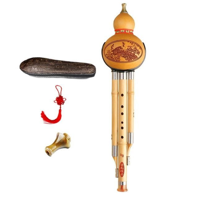 Bamboo Hulusi Gourd Flute Gourd Cucurbit Flute for Show Performance Exercise b flat key