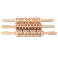 thumbnail image 2 of Rodillo de madera con relieve, bonito patrón navideño, rodillo grabado en relieve para hornear galletas en relieve, 3 uds., 2 of 5
