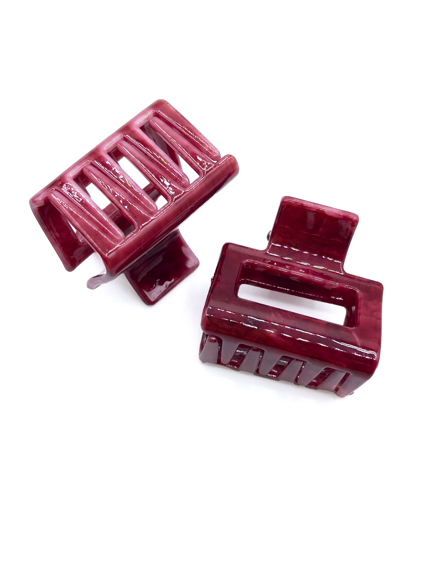 Time and Tru Women's Plastic Hair Claw Clips, 9-Pack, Pink