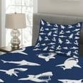 thumbnail image 2 of Ambesonne Shark Quilted Coverlet 2 Pcs, Various Gestures Humorous, Twin Size, Violet Blue White, 2 of 4